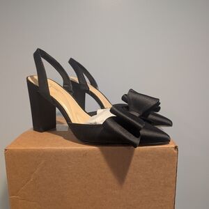 Jessica Simpson Black Bow Slingback Heels